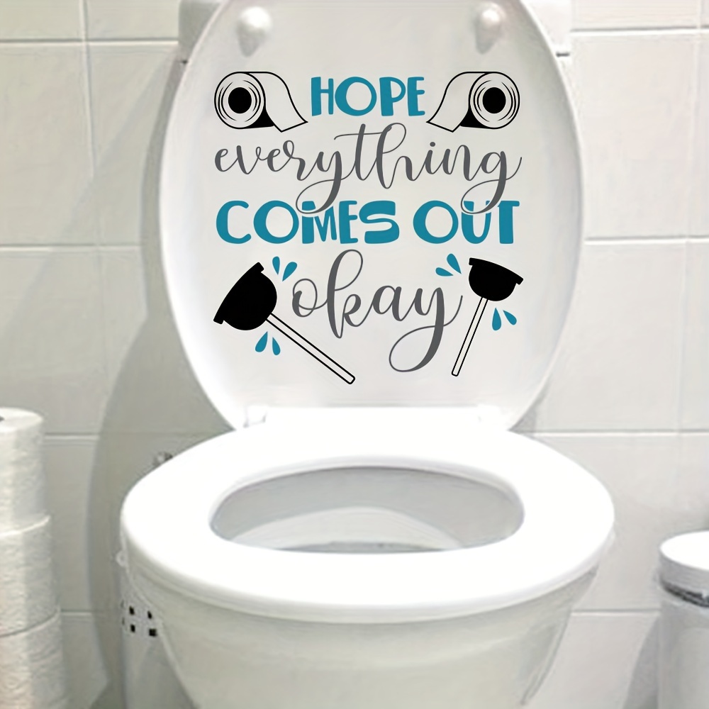 Funny Words Toilet Sticker Self adhesive Bathroom Home - Temu