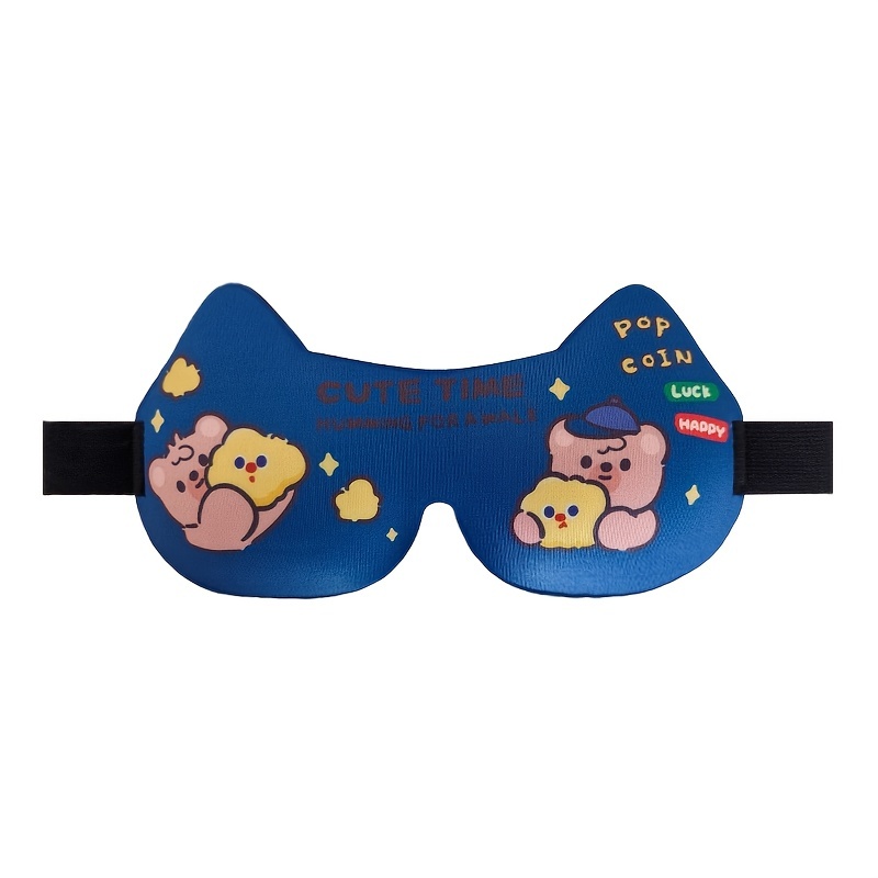 3D Sponge Fabric Cartoon Eye Mask - Comfortable Travel Sleep Relax