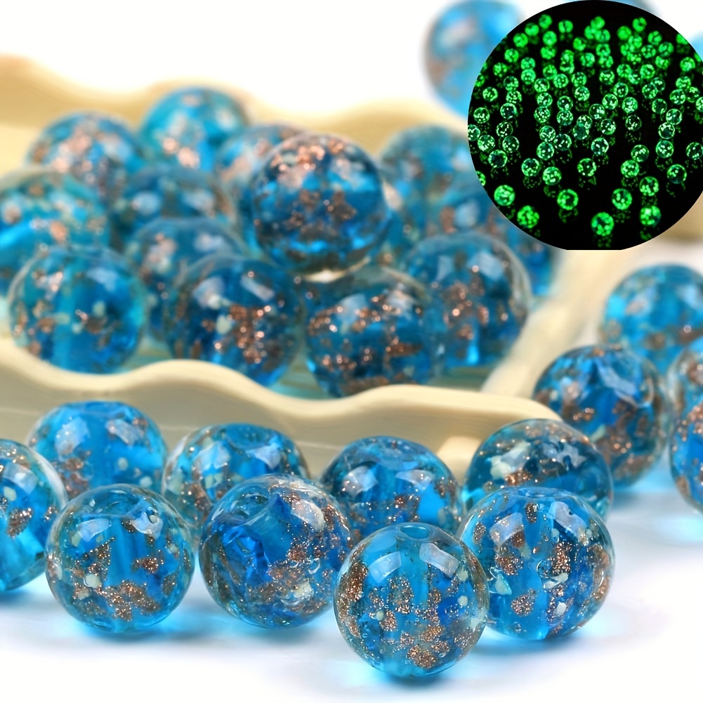 30Pcs Luminous Glass Beads for DIY Craft