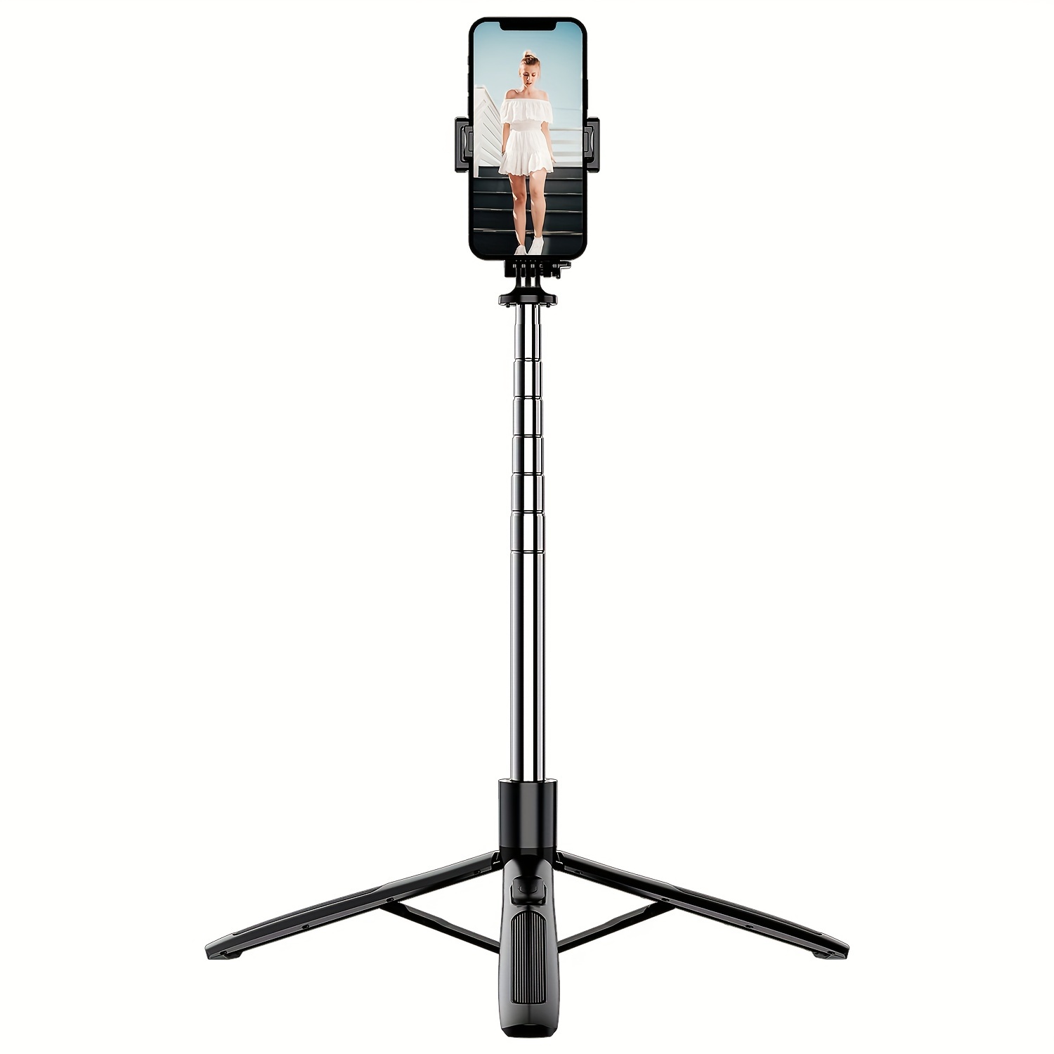  Trípode para selfie stick de 61 pulgadas, todo en uno,  extensible con control remoto inalámbrico, rotación de 360° para iPhone y  Android, grabación de video, vlogging, transmisión en vivo, aluminio 