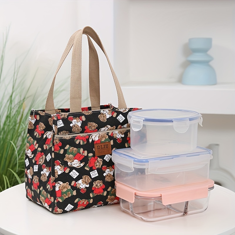 Stylish Lunch Bag Floral Printed Cooler Bag Women Tote Bag