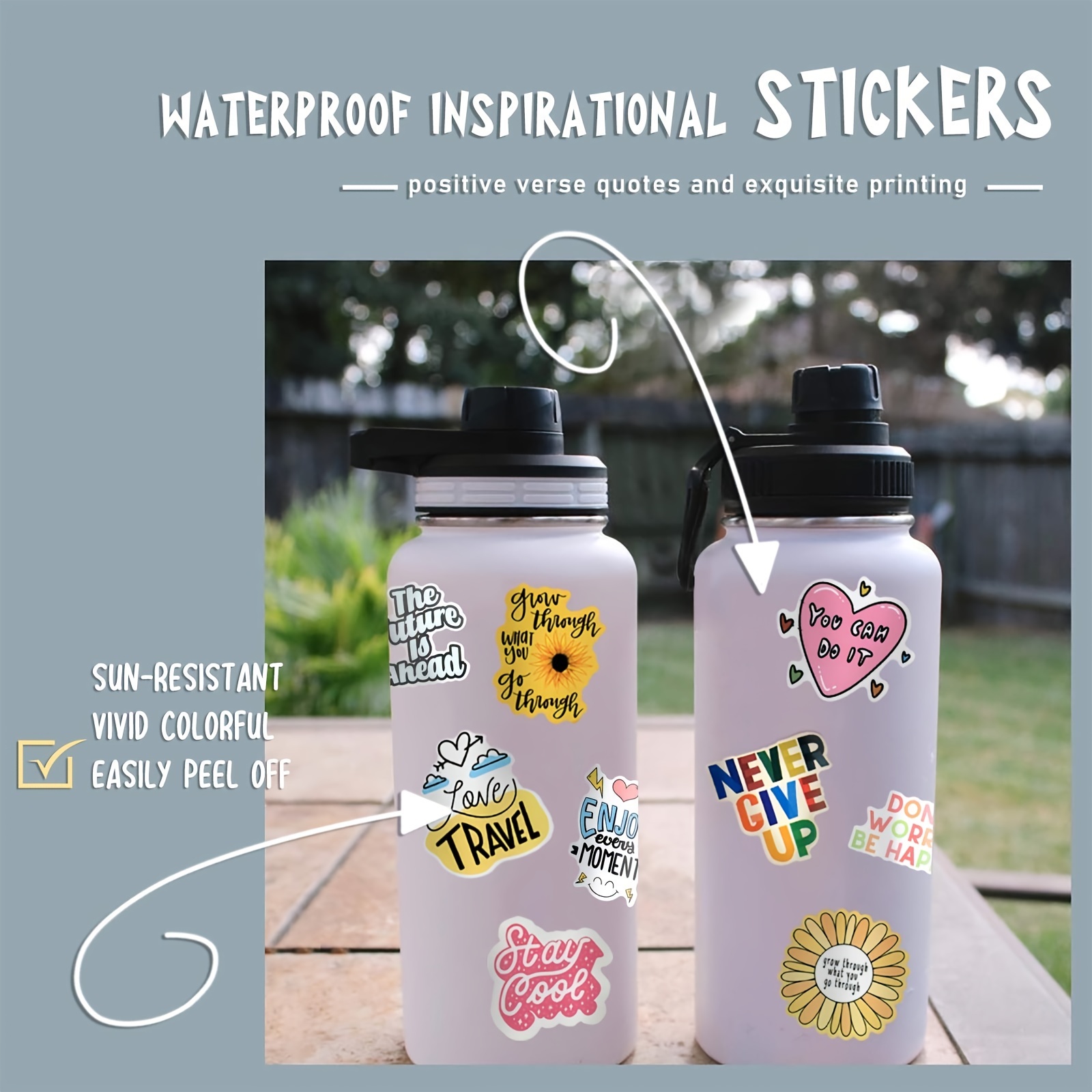 100pcs Inspirational Quote Stickers For Adults Teens, Motivational Positive  Stickers Vision Board Supplies For Water Bottle, Diary, Scrapbook