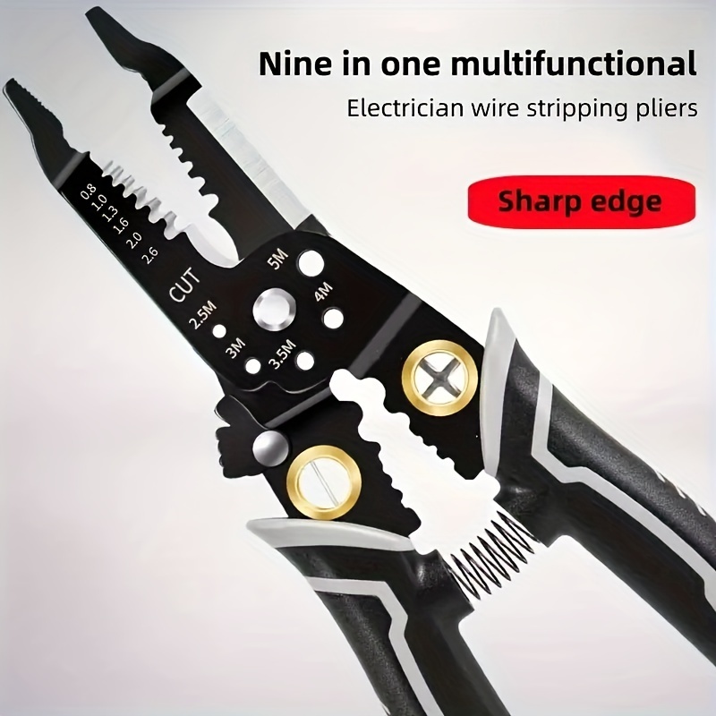 

9-in-1 Wire Stripper Tool: Cut, Strip, And Crimp Electric Cables With Ease
