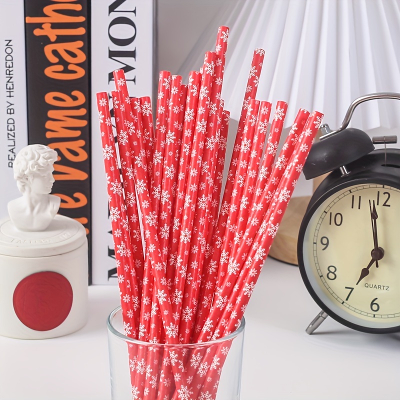 Biodegradable Christmas Paper Straws Christmas Tree - Temu