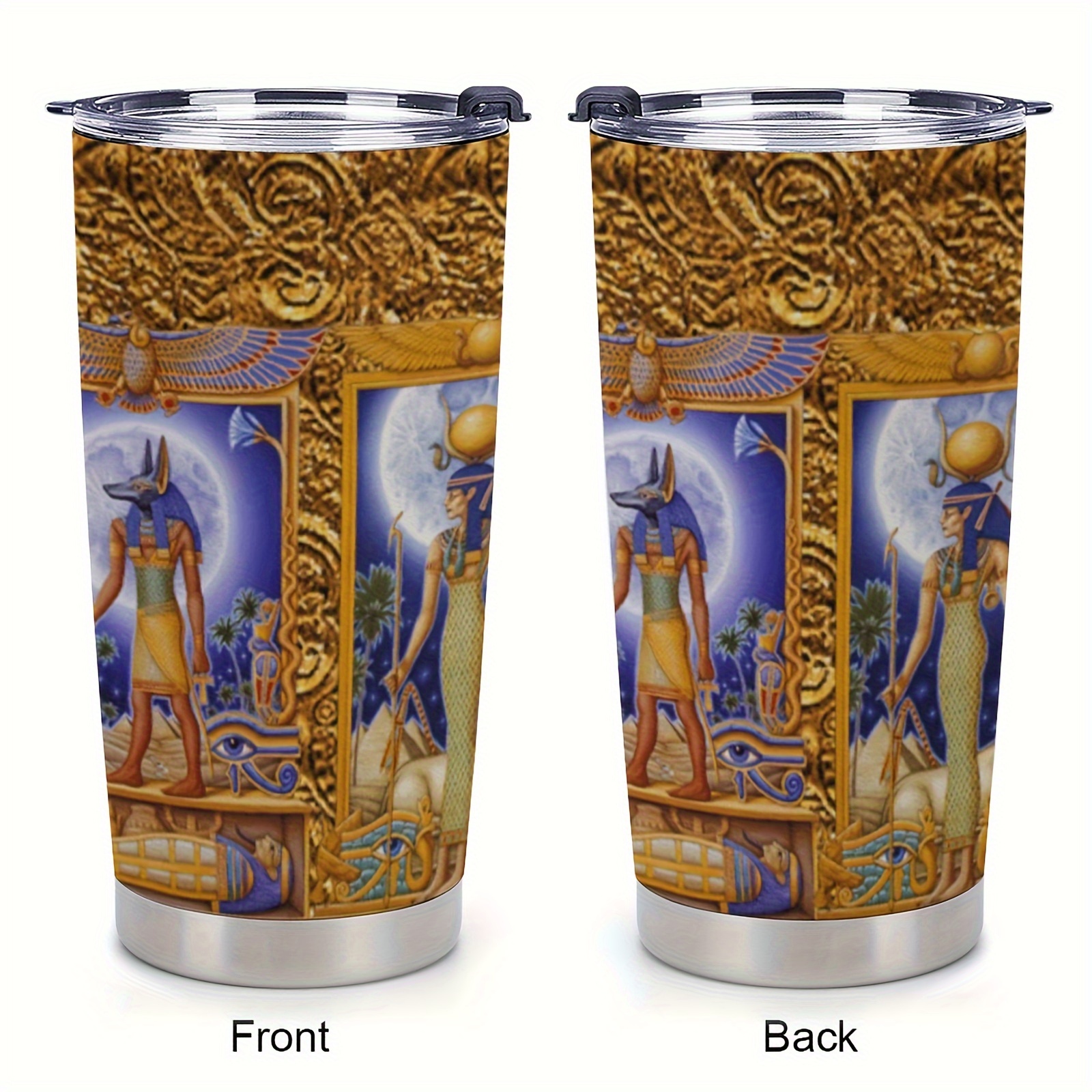 

1pc 20oz Egyptian Car Cup, The Guards The Map Stainless Steel Insulated Coffee Mug With Lid