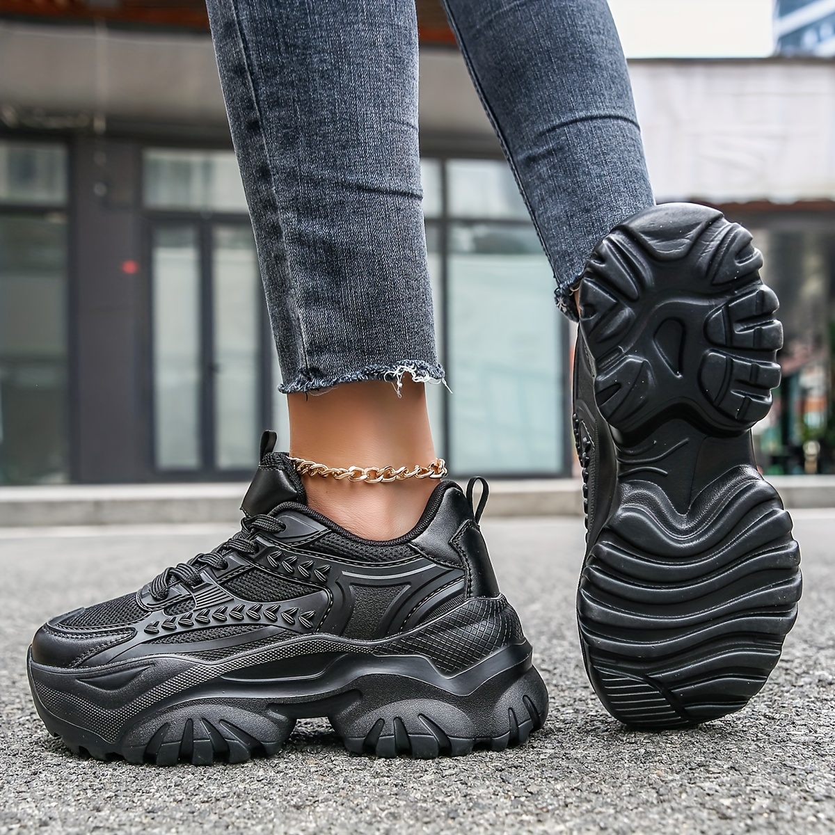 Women's Chunky Running Sneakers Non Slip Platform Sports Shoes