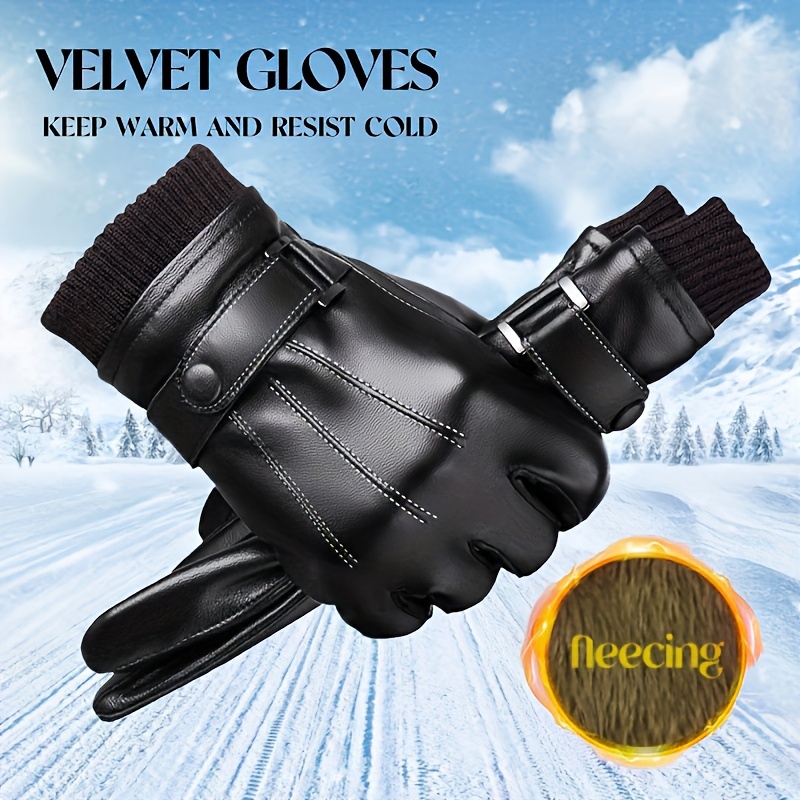 1pair Winter Warm Cycling Gloves Warm Plus Velvet And Thickening For  Driving Electric Vehicles - Jewelry & Accessories - Temu
