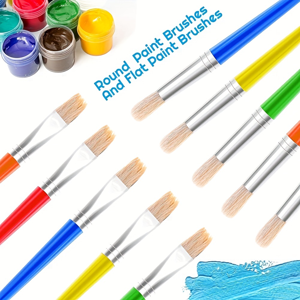 Colorful Toddler Paint Brush, 16 Pcs Large Washable Chubby Paint Brushes