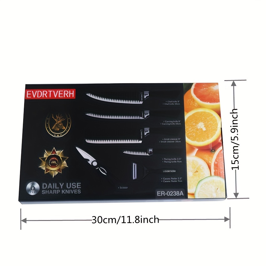Essentium 6-Piece Resin Handle Knife Set // Walnut Block  Modern knife sets,  Knife sets, Modern kitchen knife set