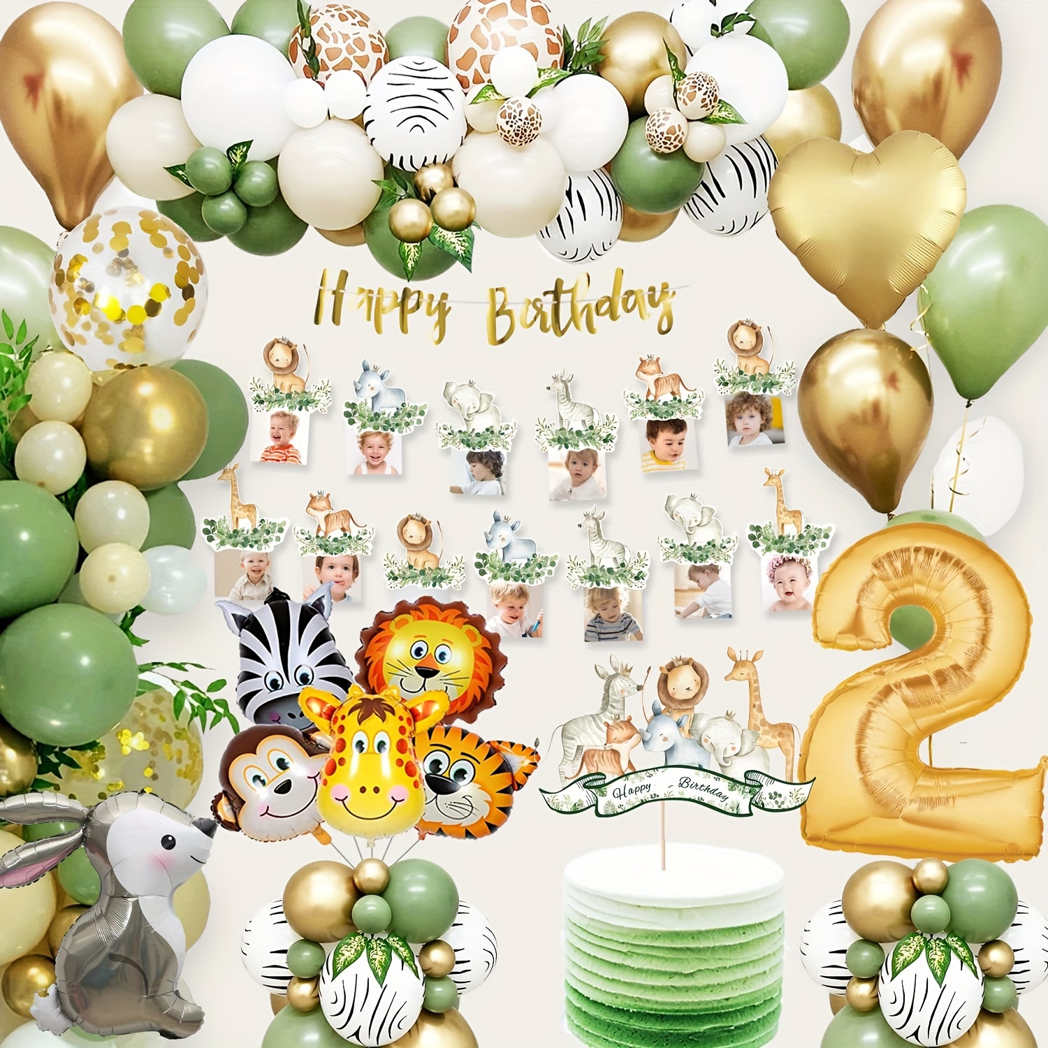 Decoración de globos de cumpleaños para niño de 1 año, decoración
