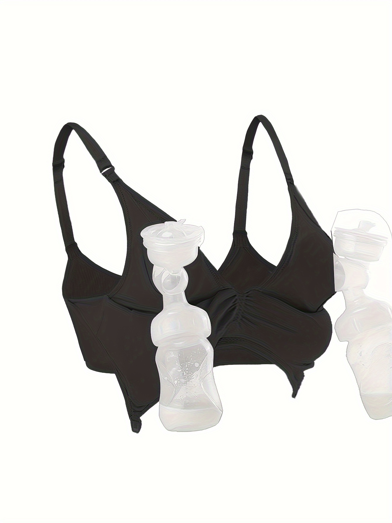Momcozy Hands-Free Pumping Bra in Black Size XL | Cotton