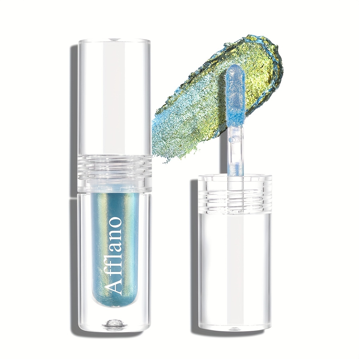 Afflano Holographic Eyeshadow Glitter Color Change Multichrome Eyeshadow  Silver Blue Shimmer Metallic Eye Makeup Multi-Dimensional Sparkling Pigment  Chameleon Duo Chrome Eyeshadow For Blue Eye Makeup Silver-Blue