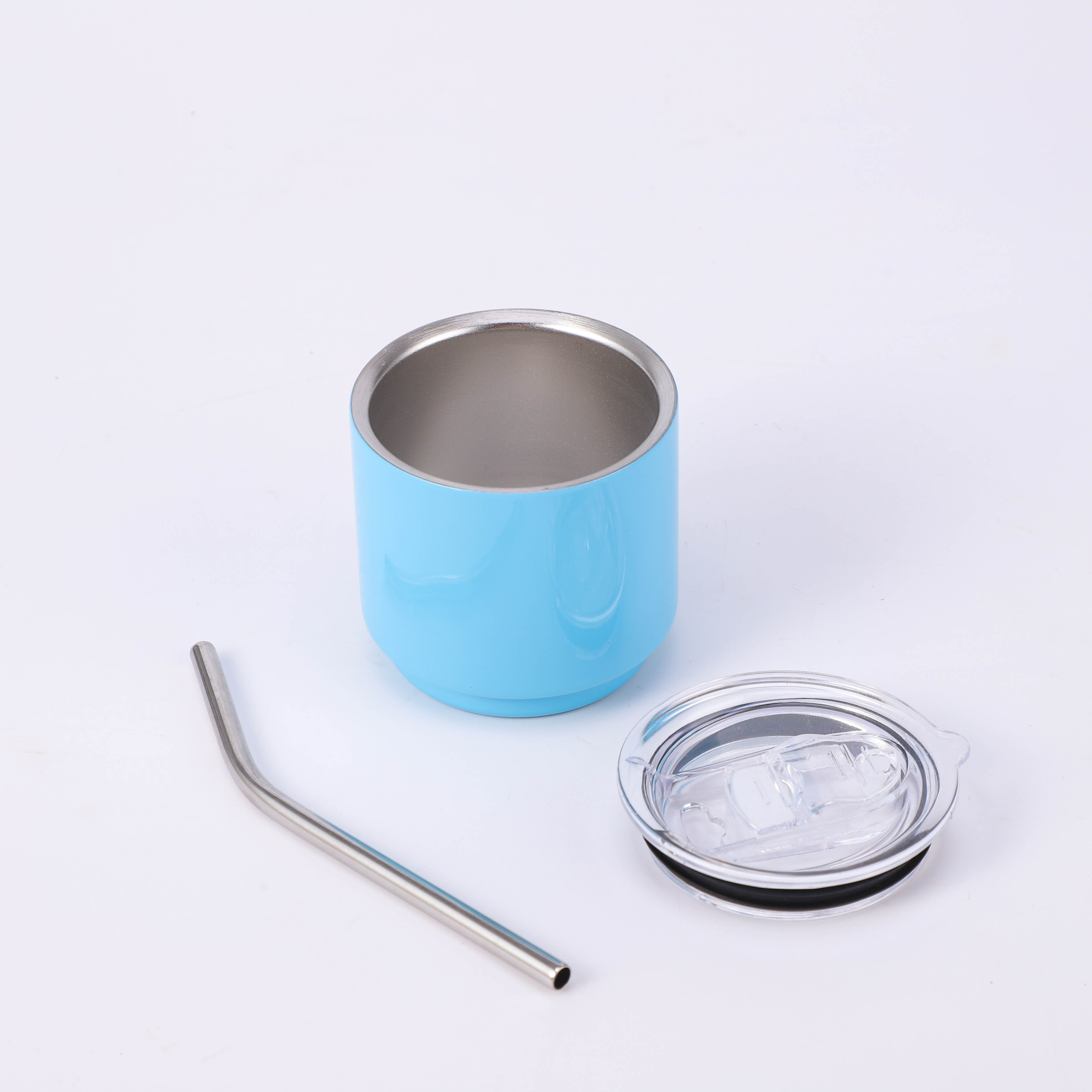 Straight Mini Glass Tumbler With Leak Proof Lid And Straw - Temu