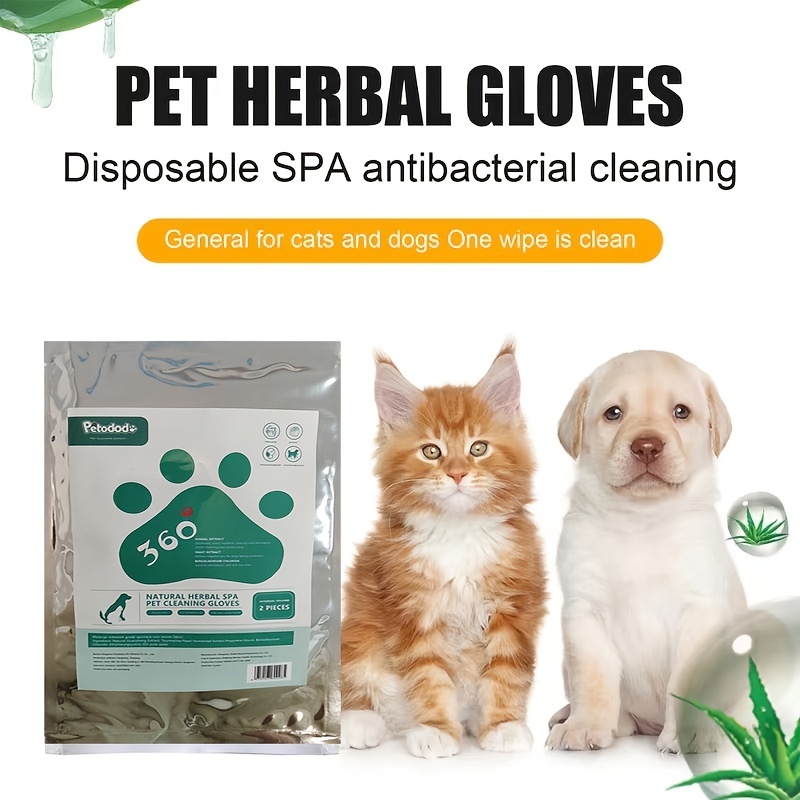 2pcs Pet Wash Gloves | Natural Dog Deodorant Cleaning Gloves