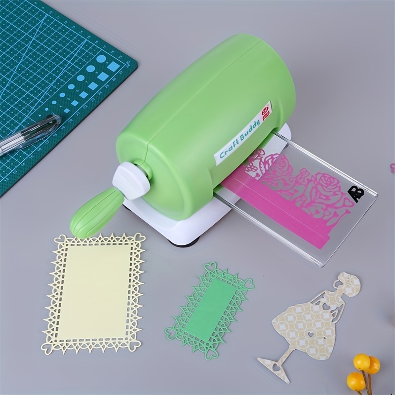 Altenew Mini máquina troqueladora Blossom para manualidades de papel,  ligera, compacta, portátil, placas de corte incluidas, base estable con  pies de
