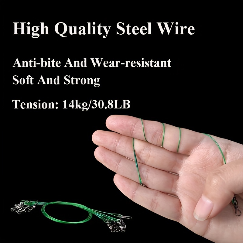 Anti-Bite Stainless Steel Wire Leader Fishing Rigs Hooks Line