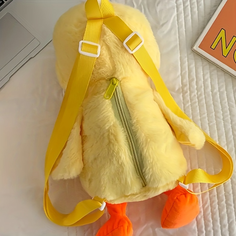 Fluffy Yellow Duck Backpack Purse Bag NEW