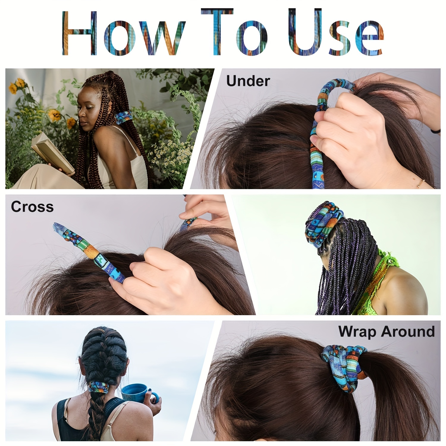 Colorful Spiral Lock Hair Tie Dreadlock Ponytail Holders