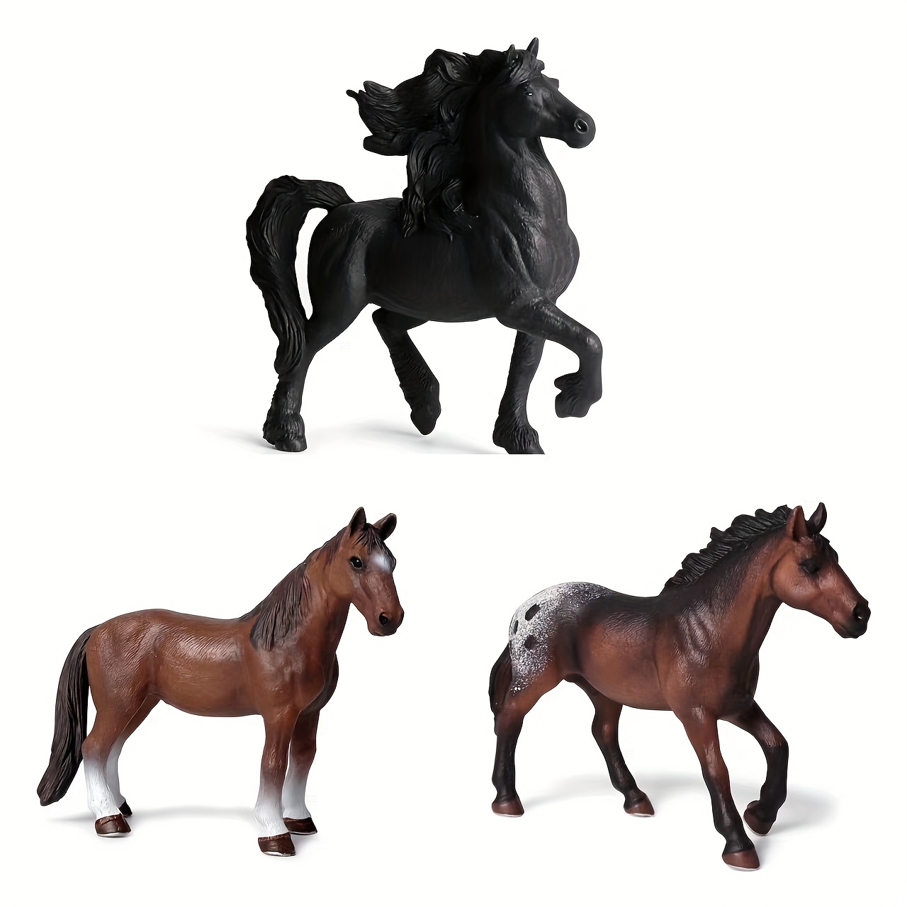 

Classic American Clydesdale Horse Action Figures - Wild Steed Farm Animal Pvc Figurines For Kids La Ferme