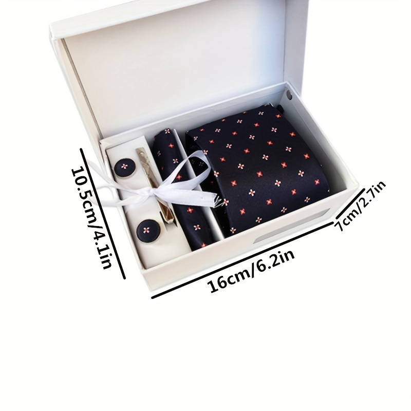 Men's Tie Dot Flower Striped Necktie Set