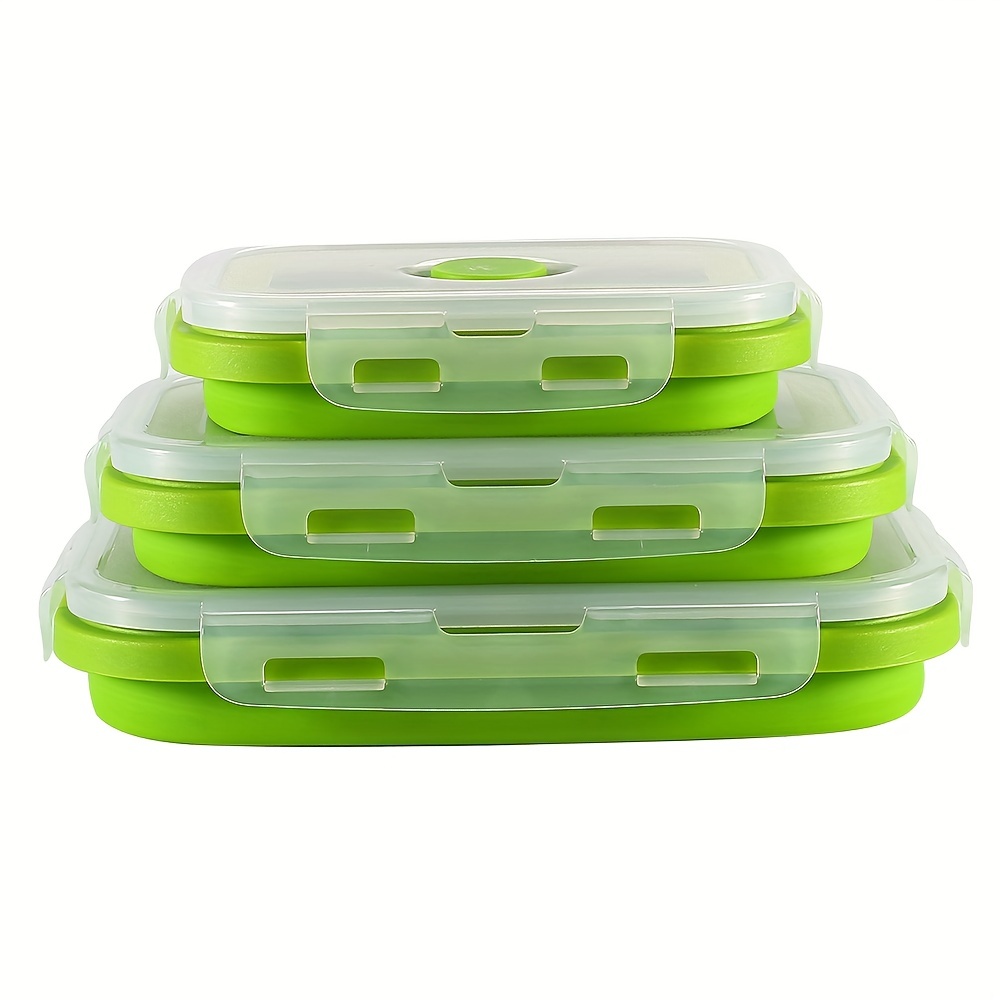 Silicone Collapsible Lunch Boxes Airtight Vacuum Seal, Food Storage  Containers With Lids, Freezer And Microwave Safe Food Containers For Fruit Leftover  Food Organization And Storage - Temu