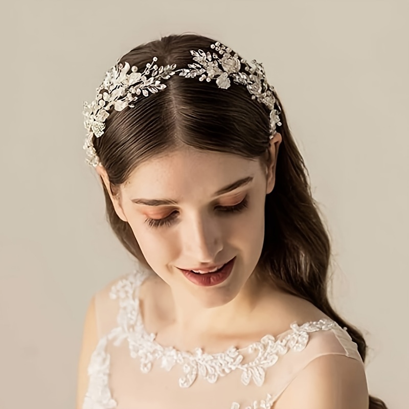 Rhinestone Alloy Crown Bridal Wedding Hairband Headband - Temu