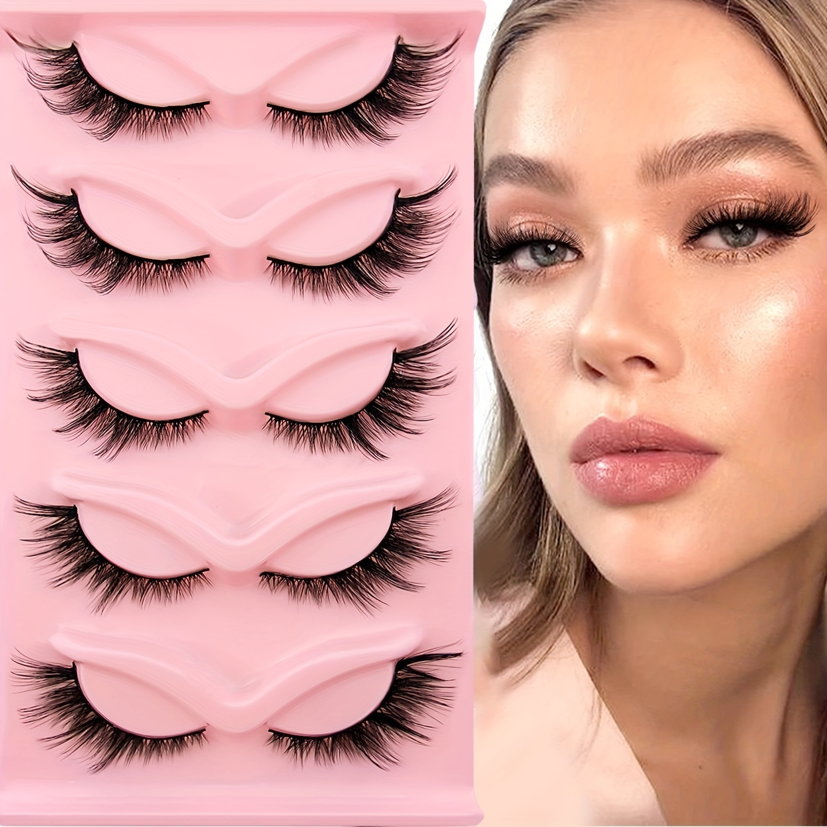 Fox Eye Lashes Angel Wing Faux Mink Eyelashes Natural Look - Temu