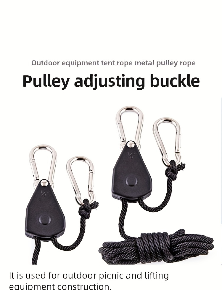 2pcs Adjustable Reinforced Hangers Hanging Ratchet For Plant Grow Tent Lamp  Rope Ratchet Hanger Hook Pulley - Sports & Outdoors - Temu