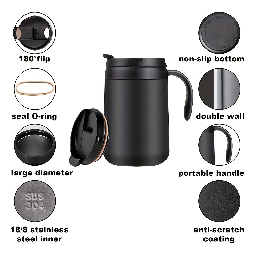 Vacuum Cup With Handle, Stainless Steel Insulated Water Bottles