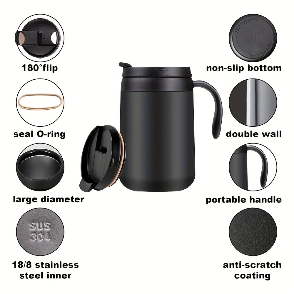 Vacuum Cup With Handle Stainless Steel Insulated Water - Temu