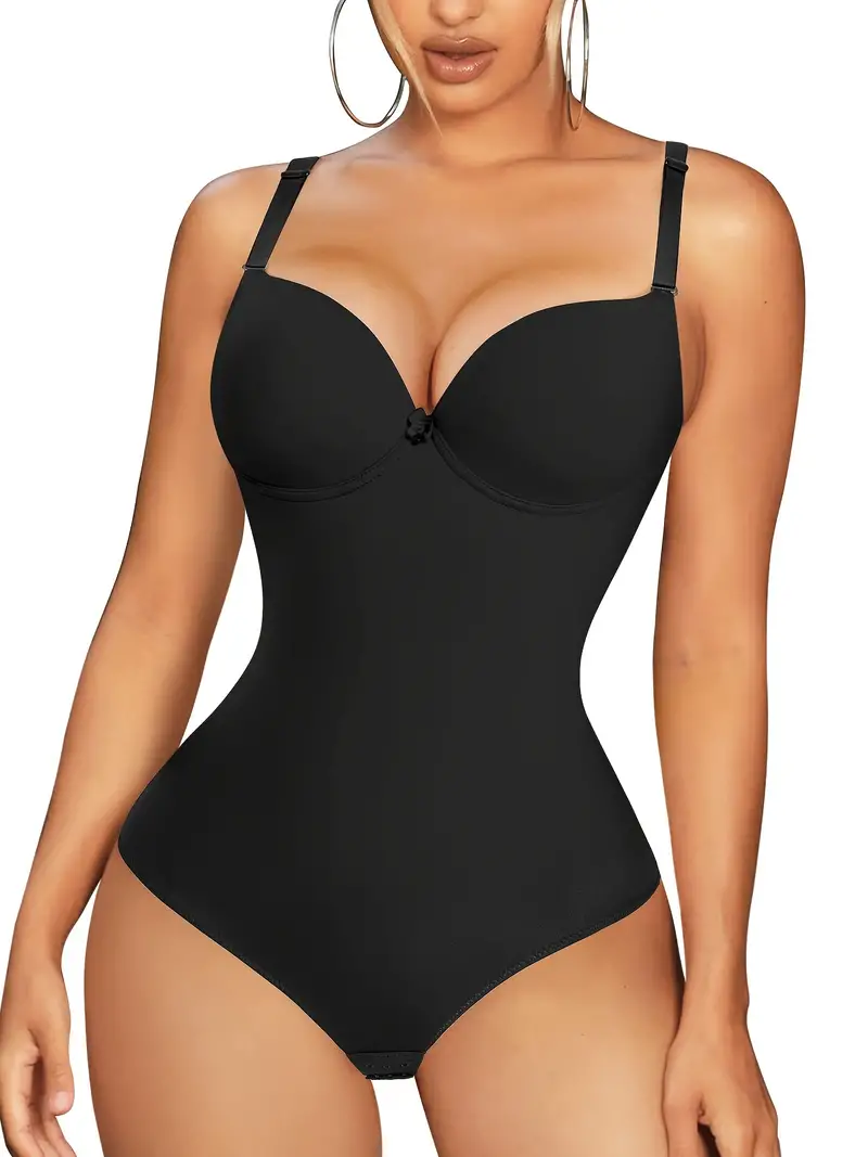 Solid Seamless Shaping Bodysuit Backless Tummy Control - Temu