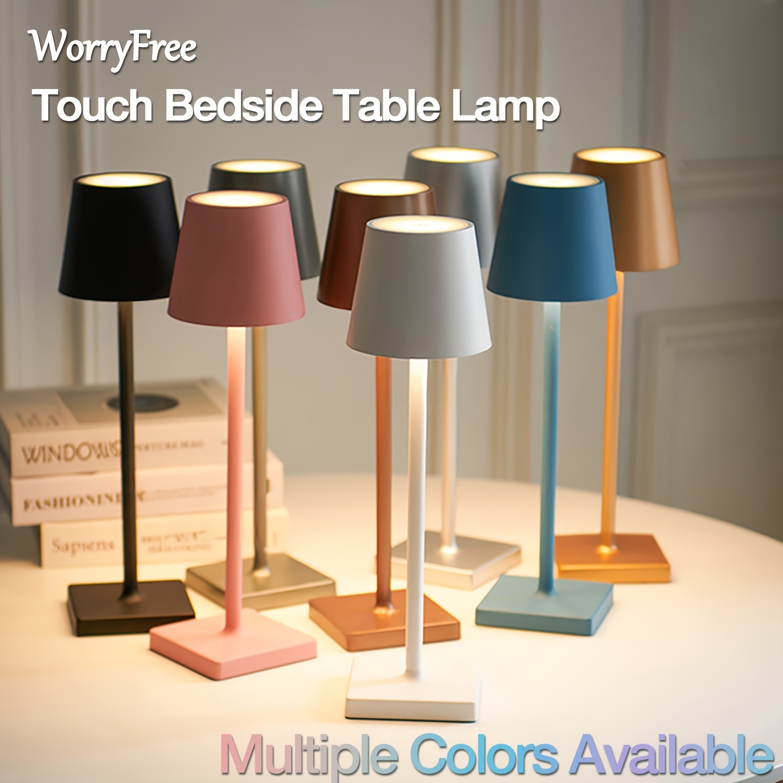 Lampe de Table en Cristal, Lampe Cristal Lampe de Chevet Chambre, Dimmable  Lampe de Table Sans fil LED Rechargeable USB pour Chevet, Camping
