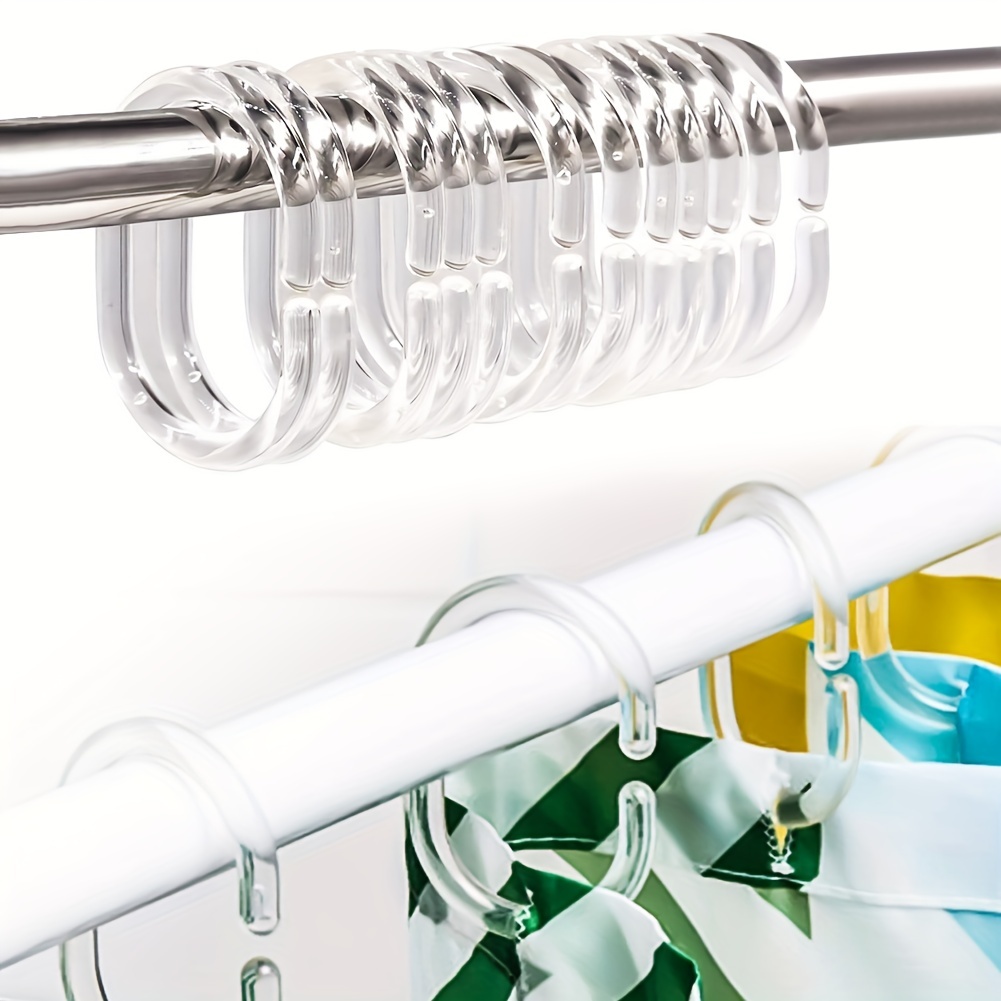 Bendable Clear Shower Curtain Rings Strong Durable Plastic - Temu
