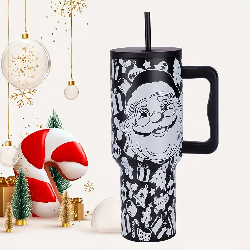 Santa Cups Travel Tumbler, Sakura Train Christmas& New Year Travel Tumbler  With Handle And Straw, 18/10 Stainless Steel Insulated Cup, Leakproof  Sports Water Bottle, Christmas Gift, Birthday Gift, New Year Gift - Temu