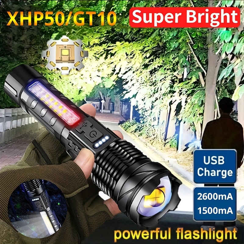 Lampes de poche LED haute puissance lampe Rechargeable Portable lampe Flash  Ultra puissante torche tactique Super lumineuse pour la chasse Camping