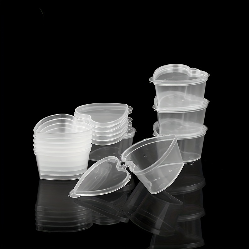 3oz Disposable Leak Proof Plastic Condiment Containers with Hinged
