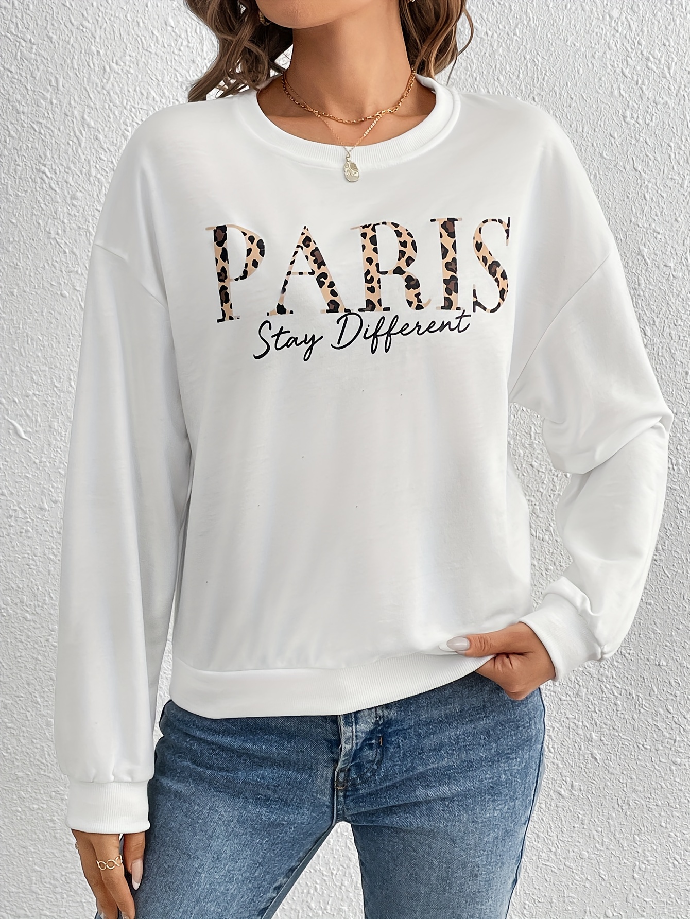 Printed Sweatshirt - White/Paris - Ladies