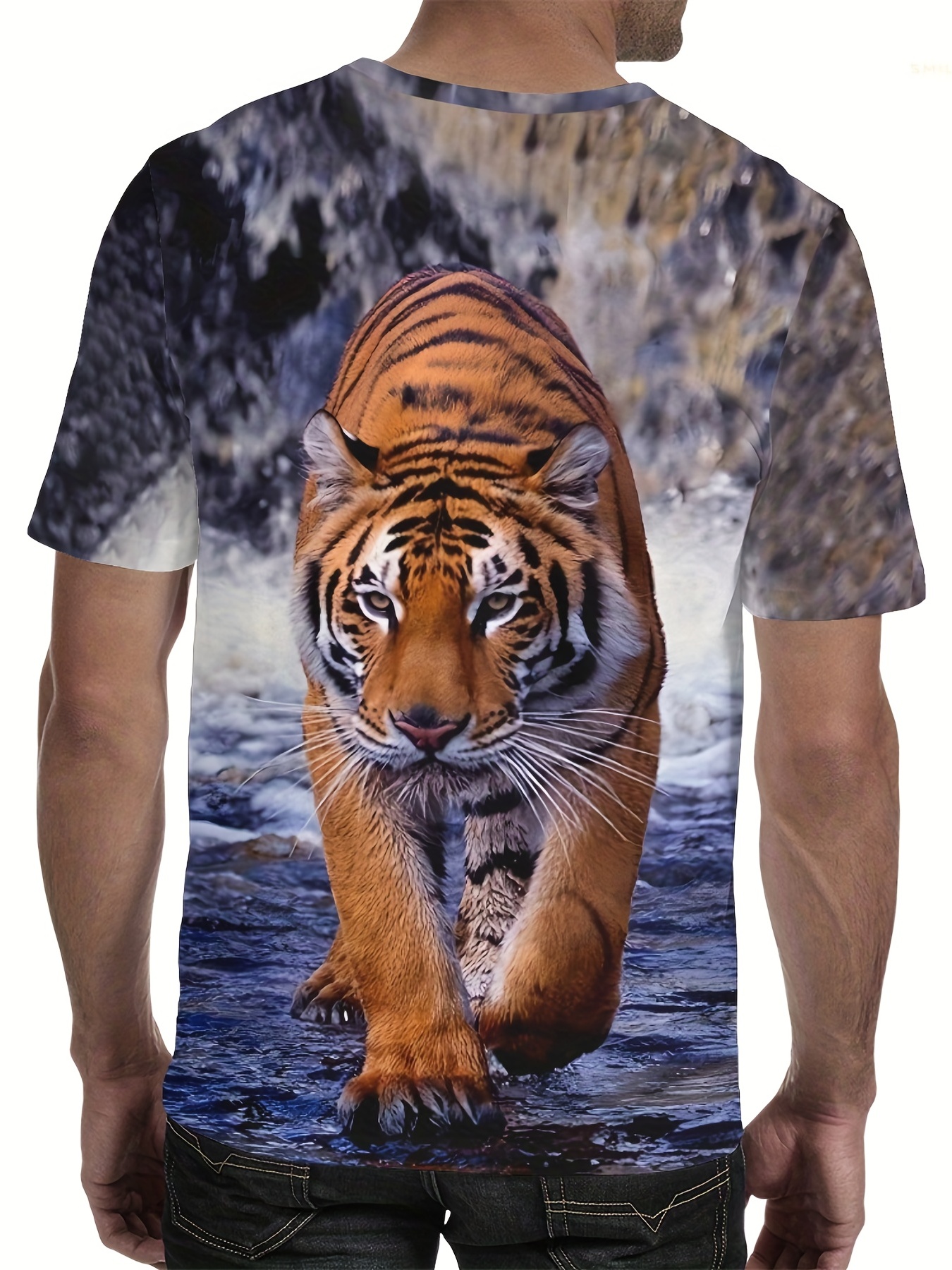 Man Summer Shirt 3d Print Tiger T-shirts Clothes Casual Tees For Men's  Fashion Streetwear Oversized O-neck Short Sleeve Tops