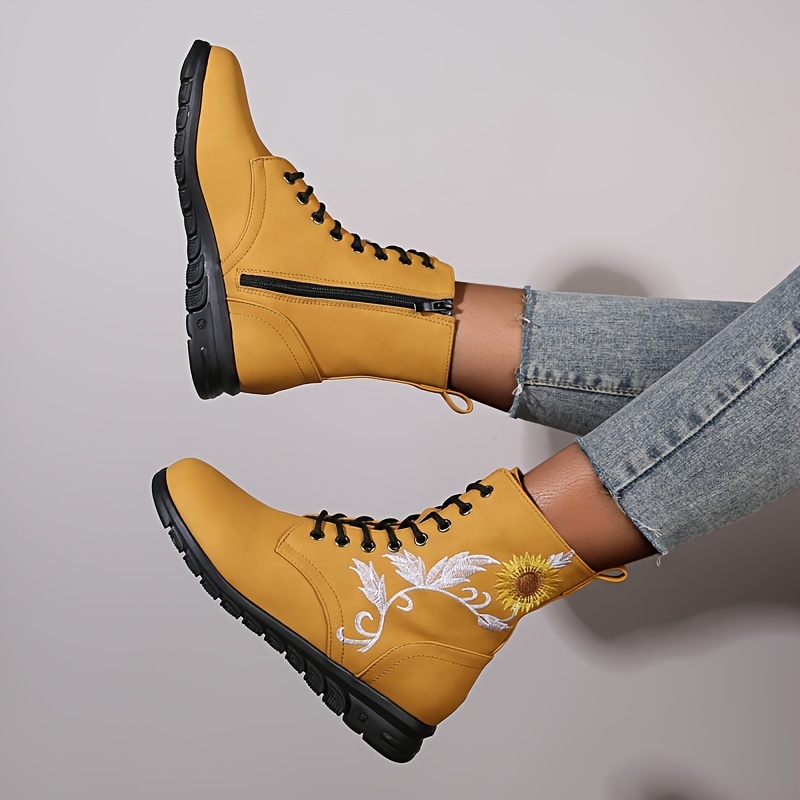 Frames(2), yellow top, black popular floral top, girls combat boots