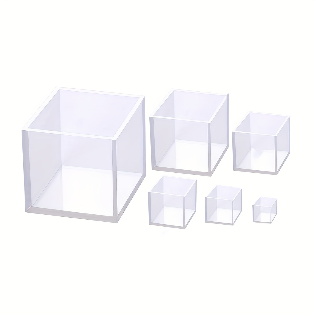 Transparent Square Cube Silicone Mould Crystal Epoxy Resin Molds DIY Craft  