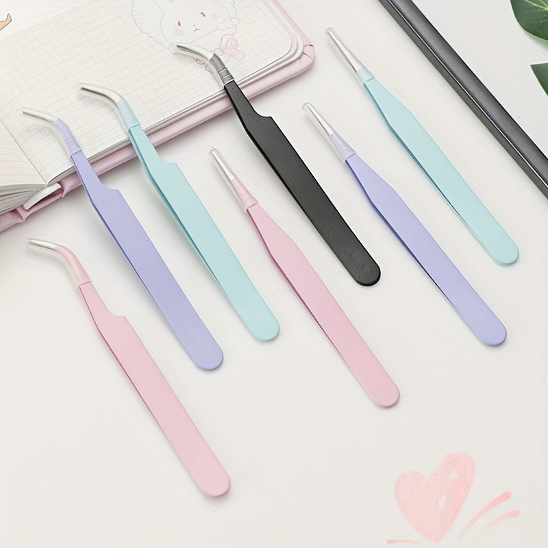 Colorful Bent Point Tweezers for Sewing and Crafts