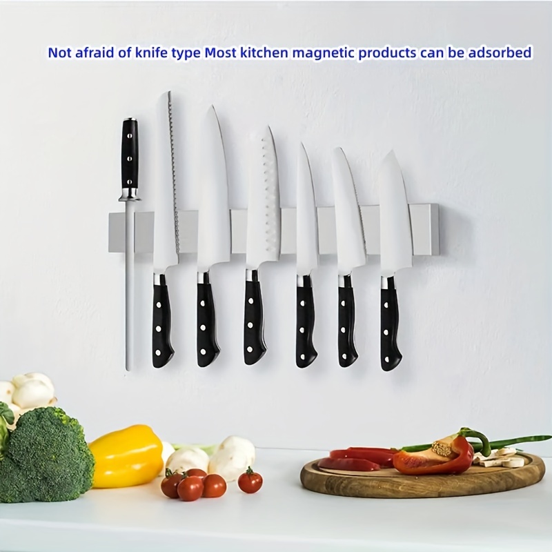 Tiras magnéticas para cuchillos (15 pulgadas x juego de 2) tiras magnéticas  de almacenamiento de cuchillos, soporte para cuchillos, tira de cuchillos