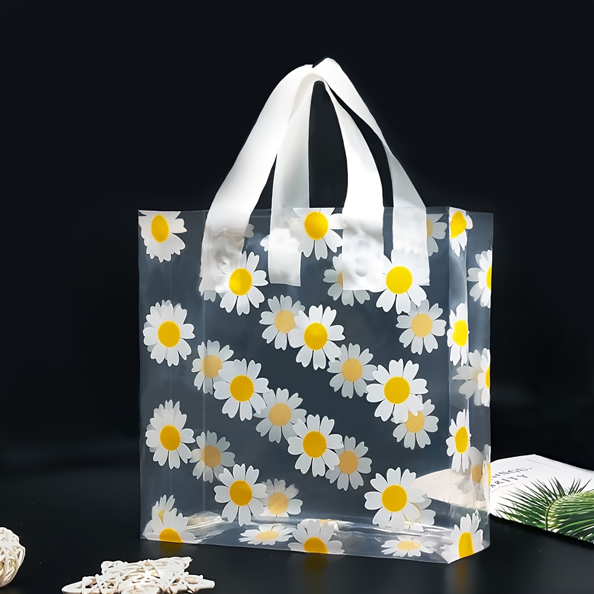 5pcs Sunflower Print Tote Bags 11 8 x9 8 x3 1 Gift Satchel Bag Daily Bag Holiday Gift Supplies Party Decoration