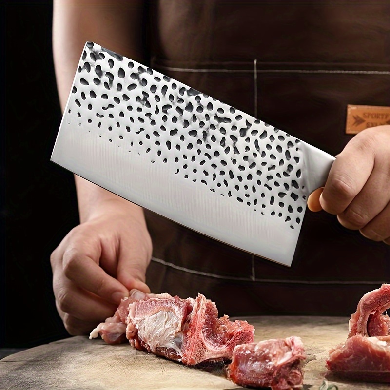 Sharp Meat Cleaver Axe Hand Forged Butcher Boning Knife for Meat Cutting  High Carbon Steel