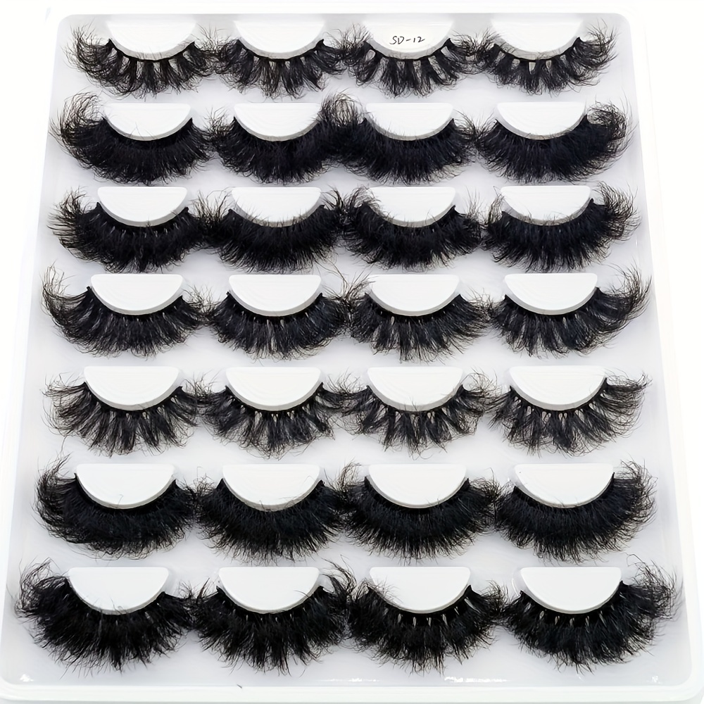 14 Pairs Fluffy Mix Lashes 3D Faux Mink Long Natural Look False Eyelashes