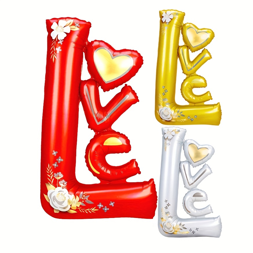 Extra Large Red Aluminum Foil Love Balloon Proposal - Temu