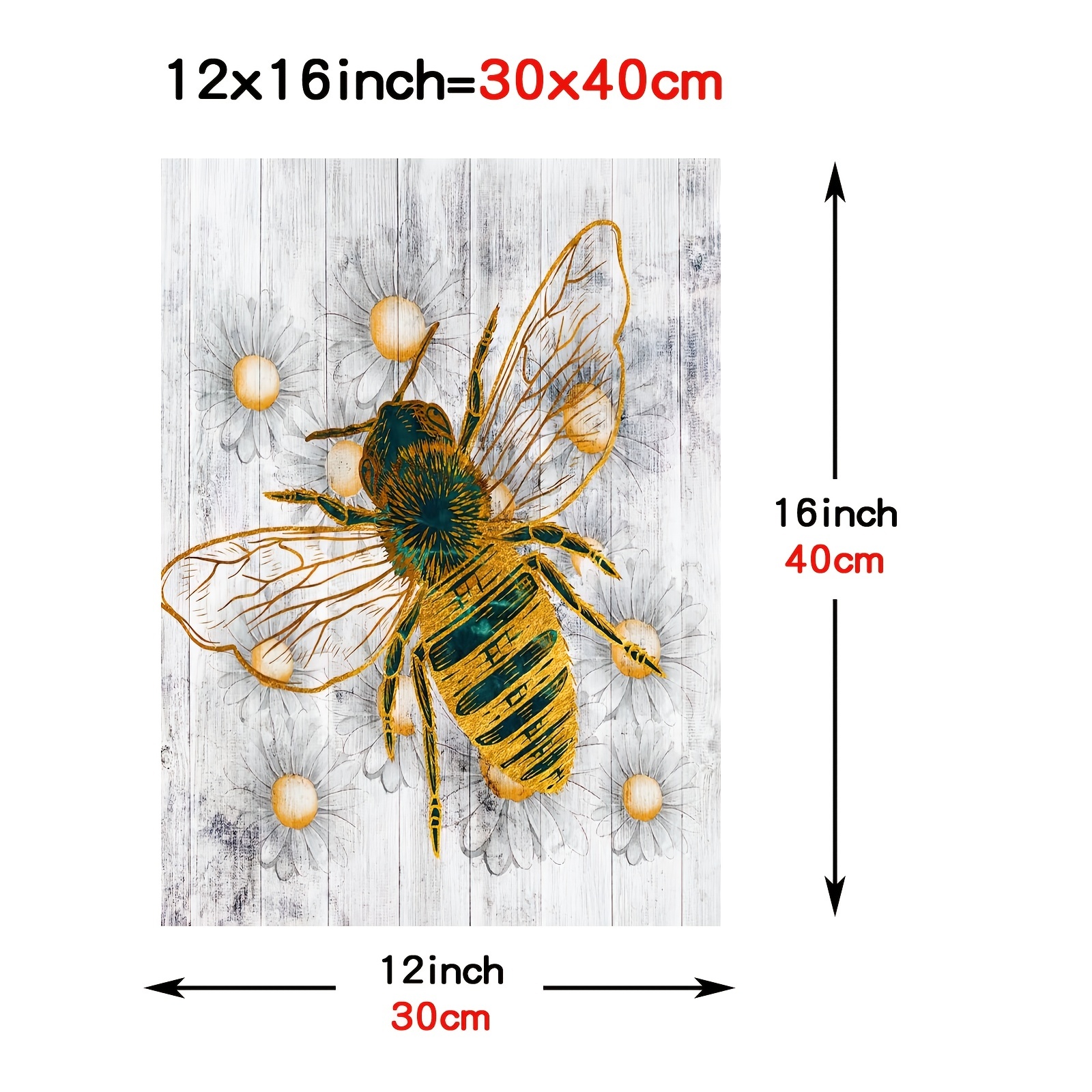 Honeybee Illustration, Rustic Wall Art