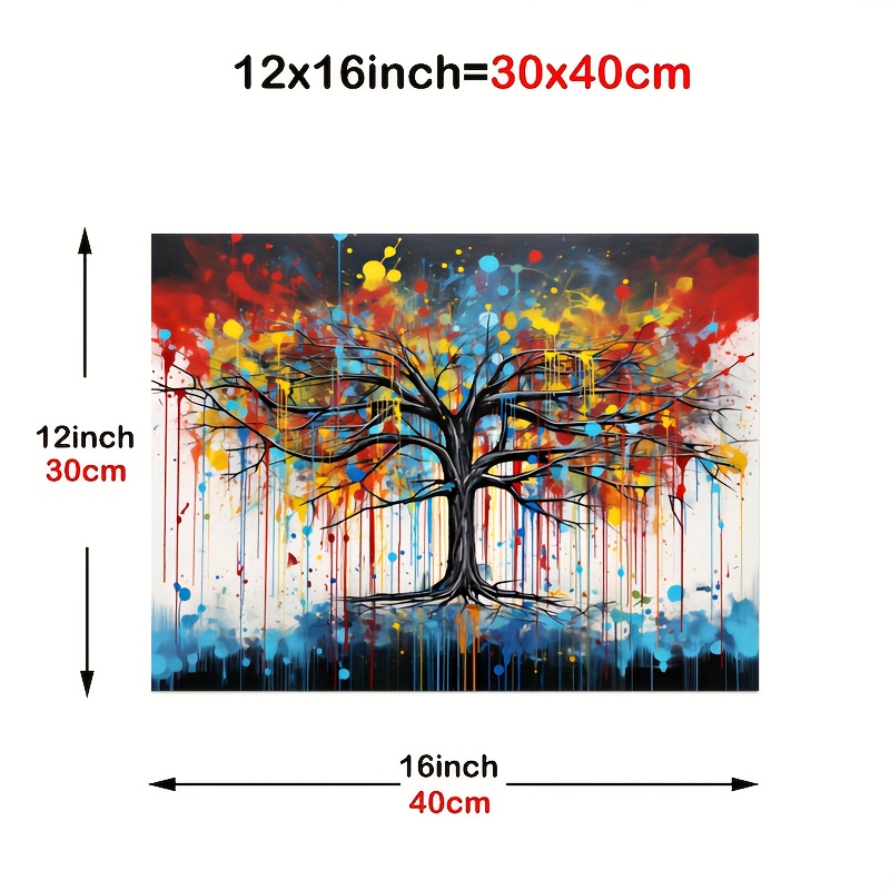 Colourful Tree of Life Canvas Wall Art Prints for Living Room Pictures  Abstract