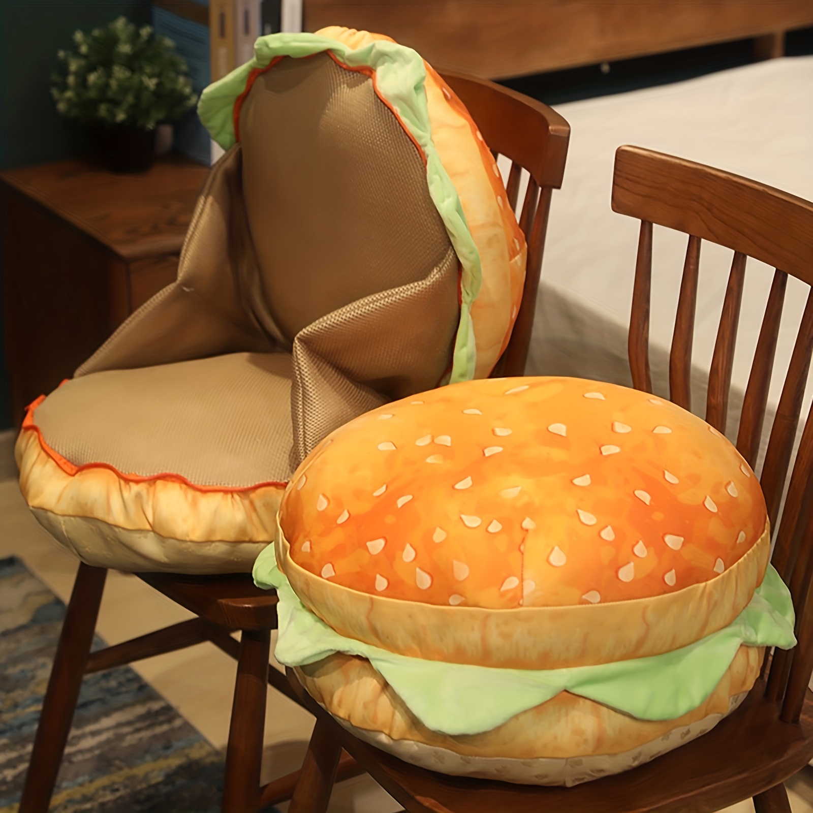 Realistic Burger Pillow Cushion fun Prank Gift cheeseburger - Temu
