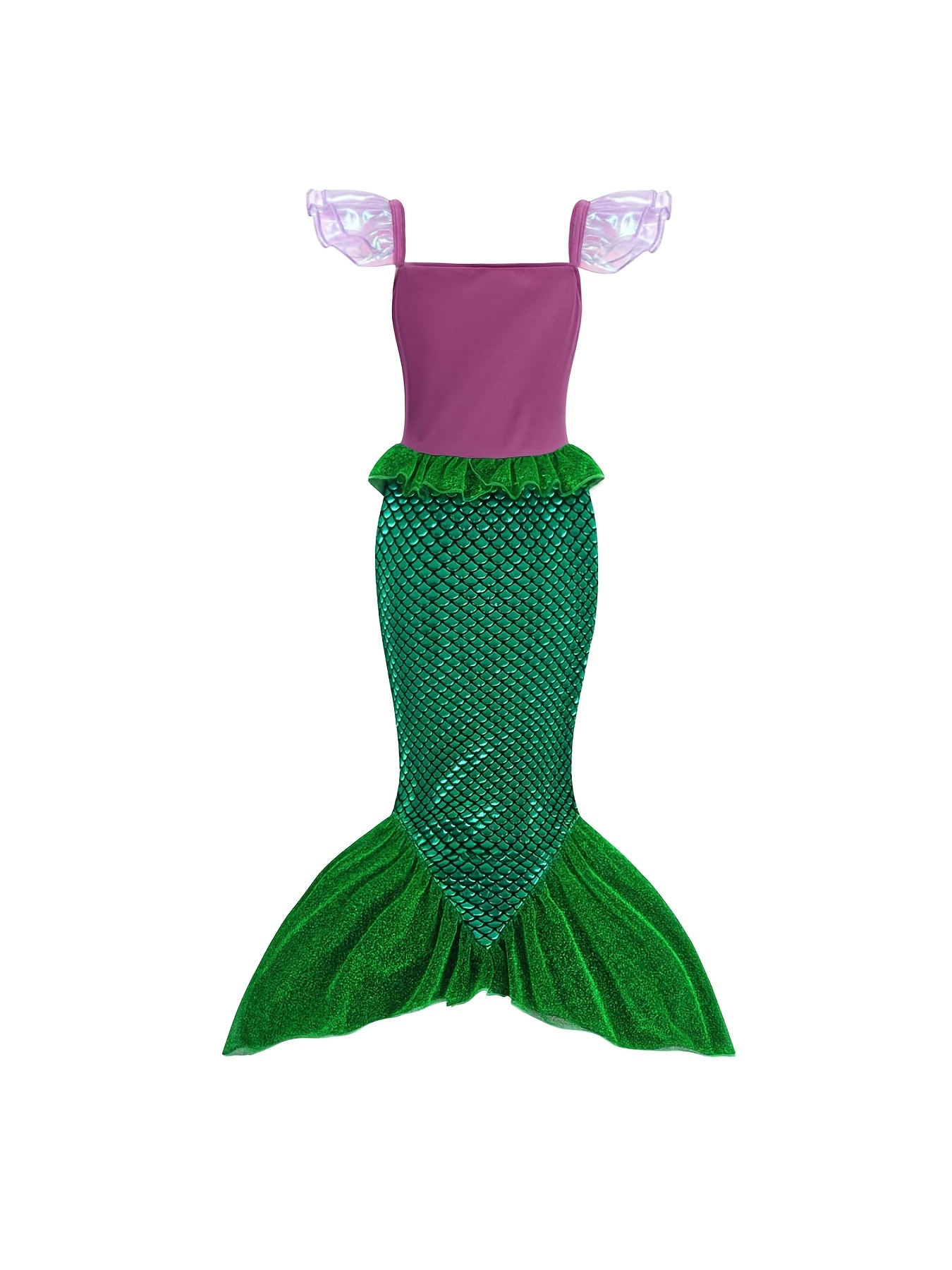 Disfraz Sirena Para Niñas Vestido Princesa Con Diadema